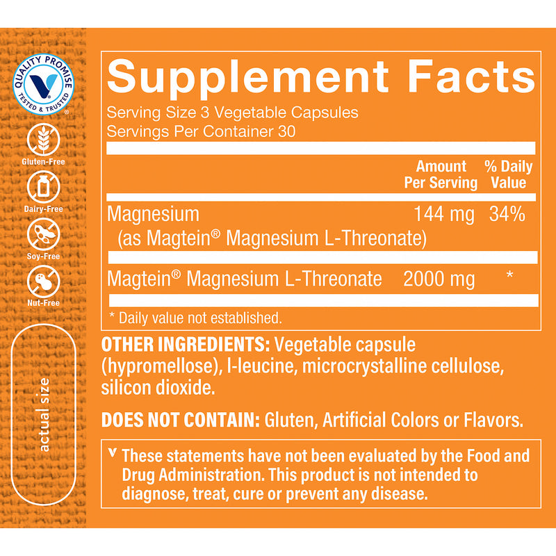 Treonato de Magnesio (90 Capsulas Vegetales)