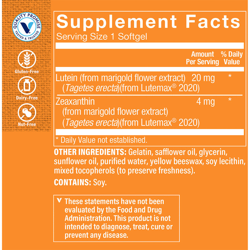 Lutein 20 mg (60 Capsulas Blandas)